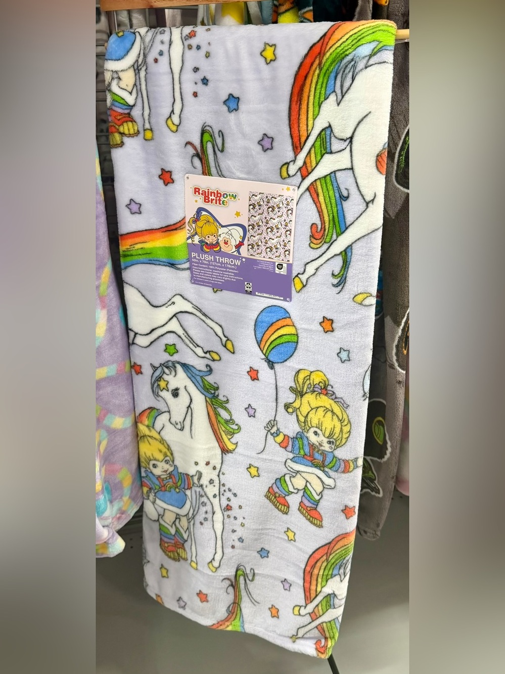 NEW RELEASE rainbow brite plush blanket throw